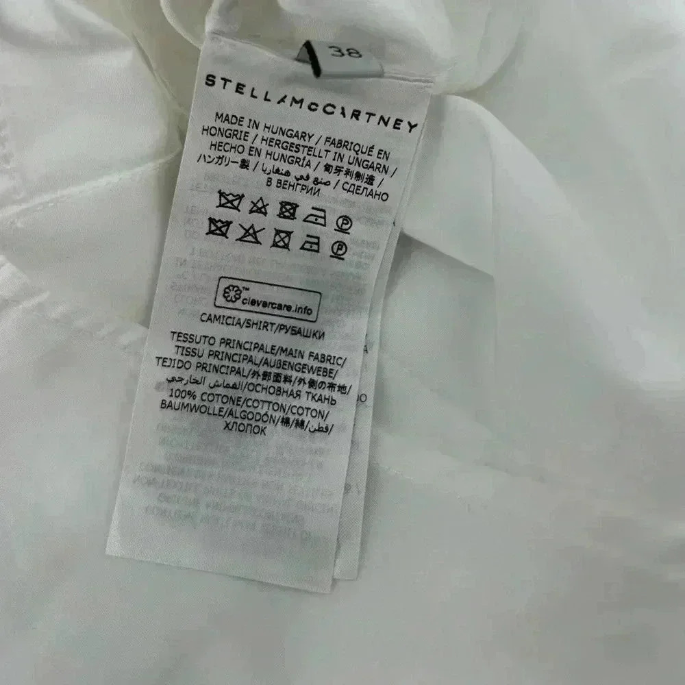 Stella McCartney Collarless Button Down Blouse Wh… - image 4